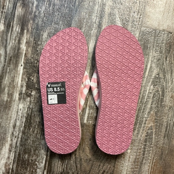 Pink Striped Women's Sandals Size 8.5 - Picture 8 of 12